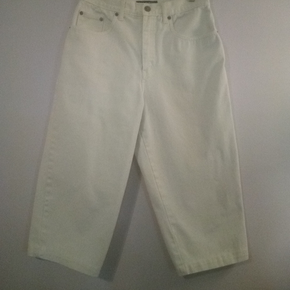 Khaki Denim Halston Jeanswear Cropped Pants Capri Jeans Sz 6 - Picture 6 of 15